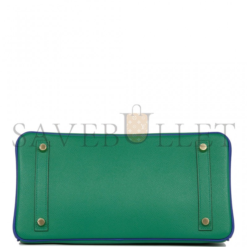 HERMÈS BIRKIN 35 EPSOM MALACHITE GREEN AND AQUA BLUE BAG H028368CK6Z (25*20*13cm)