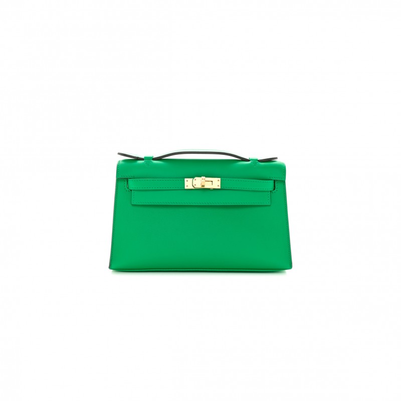 HERMÈS MASTER SWIFT KELLY POCHETTE CLUTCH MENTHE (22*14*7cm) 