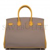 HERMES MASTER BIRKIN 30 EPSOM TRENCH COAT GREY AND AMBER SILVER BUCKLE BAG H028369CK65 (30*23*15cm)