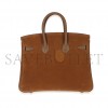 HERMÈS BIRKIN 30 CHAMOIS GOLDEN BROWN ROSE GOLD BUCKLE H028369CC18 (30*23*15cm)