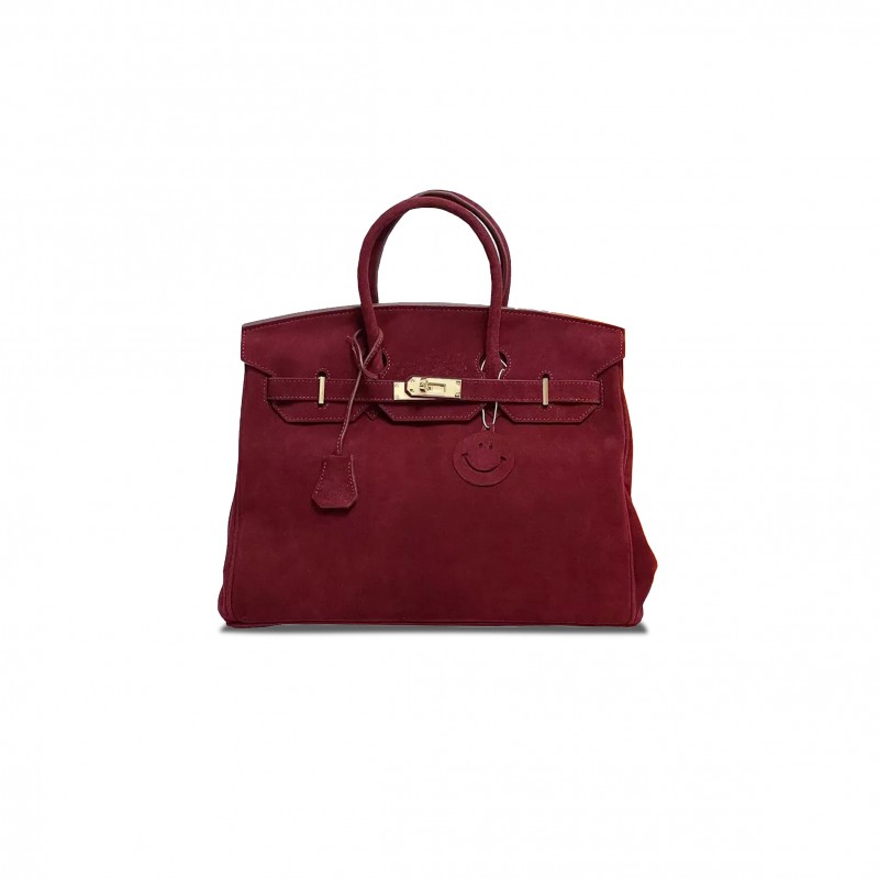 HERMÈS MASTER BIRKIN 30 CHAMOIS BORDEAUX GOLD BUCKLE H028369CC57 (30*23*15cm)