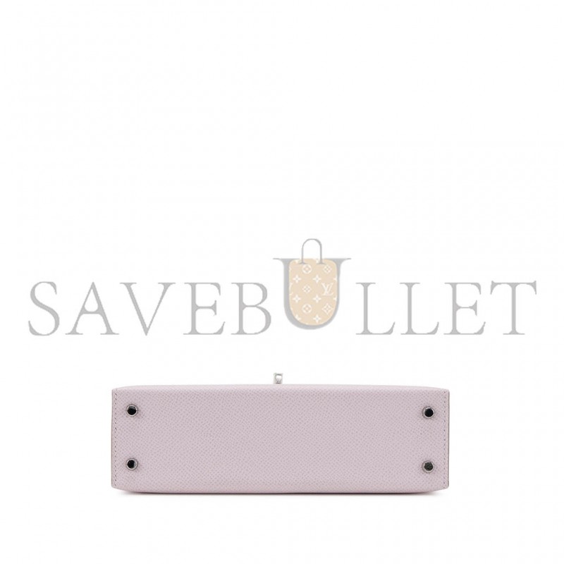 HERMÈS MASTER MAUVE PALE EPSOM MINI KELLY SELLIER 20 PALLADIUM HARDWARE (19*12*5.5cm) 