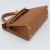 HERMÈS MINI KELLY SECOND GENERATION GOLDEN BROWN GOLD EPSOM (19*12*5.5cm) 