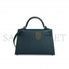 HERMÈS MINI KELLY IIEPSOM DUCK BLUE WITH PALLADIUM HARDWARE (19*12*5.5cm) 