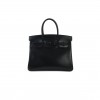 HERMES BIRKIN 30 BOX LEATHER BLACK BLACK BUCKLE BAG H079201CA89 (30*23*15cm)
