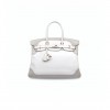 HERMÈS MASTER BIRKIN 30 SWIFT WHITE AND GREY WITH SILVER BUCKLE 321877 (30*22*15cm)