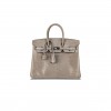 HERMÈS MASTER BIRKIN 30 LIZARD ELEPHANT GREY SILVER BUCKLE H028352CA57 (30*22*16cm)