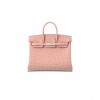HERMÈS MASTER BIRKIN 25 OSTRICH PORCELAIN POWDER SILVER BUCKLE H041944CK81 (25*20*13cm)