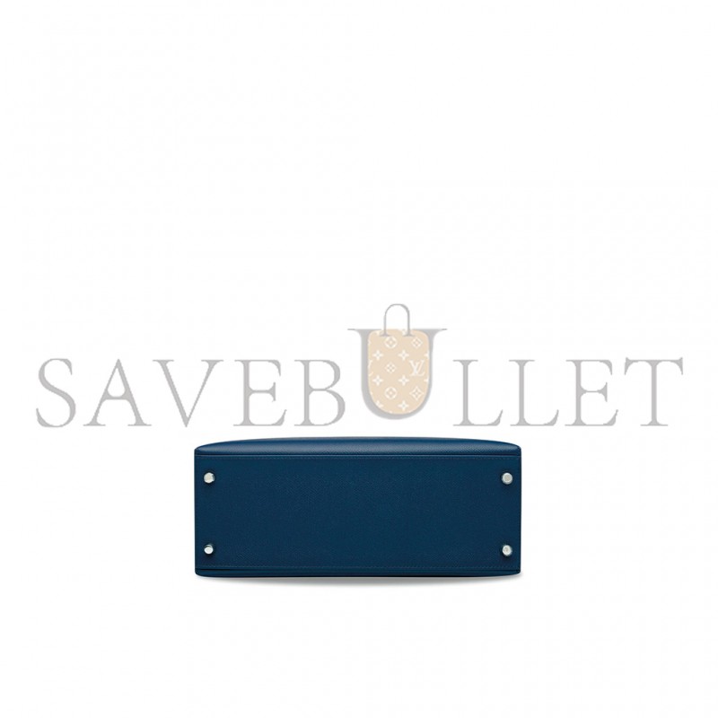 HERMÈS AN INDIGO KELLY 25 WITH PALLADIUM HARDWARE (25*17*7cm) 