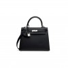 HERMÈS A BLACK EPSOM LEATHER SELLIER KELLY 25 WITH PALLADIUM HARDWARE (25*17*7cm) 