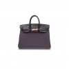HERMÈS MASTER BIRKIN 25 CROCODILE AND TOGO LEATHER GRAPE PURPLE GOLD BUCKLE H076216CK19 (25*20*13cm)