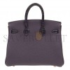 HERMÈS MASTER BIRKIN 25 CROCODILE AND TOGO LEATHER GRAPE PURPLE GOLD BUCKLE H076216CK19 (25*20*13cm)