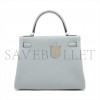 HERMÈS KELLY 28 TOGO BLUE GLACIER SILVER METAL FITTINGS (28*22*10cm) 