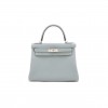 HERMÈS KELLY 28 TOGO BLUE GLACIER SILVER METAL FITTINGS (28*22*10cm) 