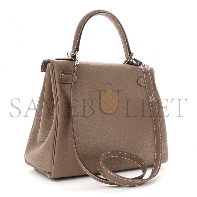 HERMÈS TOGO KELLY RETOURNE 28 ETOUPE (28*22*10cm) 