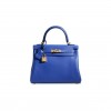 HERMÈS A BLEU ÉLECTRIQUE SWIFT LEATHER RETOURNÉ KELLY 28 WITH GOLD HARDWARE (28*22*10cm) 
