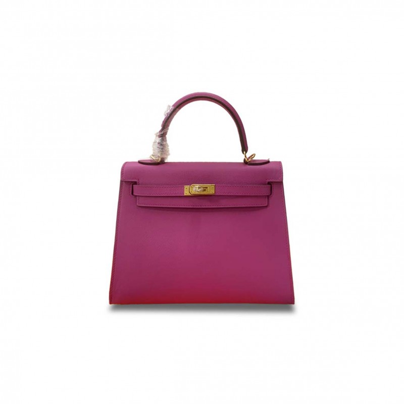 HERMÈS MASTER KELLY 25 CHEVRE MAGNOLIA PINK GOLD BUCKLE (25*17*7cm) 