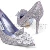 JIMMY CHOO CRYSTAL SLIPPER 85 IRIDESCENT CRYSTAL POINTED-TOE PUMPS WITH HEARTS CRYSTALSLIPPER85CQH