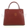 HERMÈS MASTER KELLY 25 BOX BORDEAUX WITH PALLADIUM HARDWARE (25*17*7cm) 