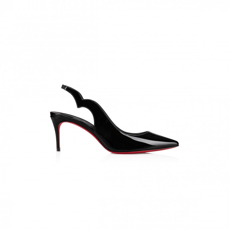 CHRISTIAN LOUBOUTIN HOT CHICK SLING 70 MM SLINGBACK PUMPS-PATENT LEATHER-BLACK-WOMEN 3230045B439 CHRISTIAN LOUBOUTIN HOT CHICK SLING 70 MM SLINGBACK PUMPS-PATENT LEATHER-BLACK-WOMEN 3230045B439