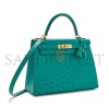 HERMÈS MASTER VERT VERONE OSTRICH KELLY SELLIER 25 GOLD HARDWARE (25*17*7cm) 