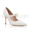MANOLO BLAHNIK CAMPARIPEARL WHITE CREPE DE CHINE MARY JANE PUMPS 424-2023-0001 MANOLO BLAHNIK CAMPARIPEARL WHITE CREPE DE CHINE MARY JANE PUMPS 424-2023-0001
