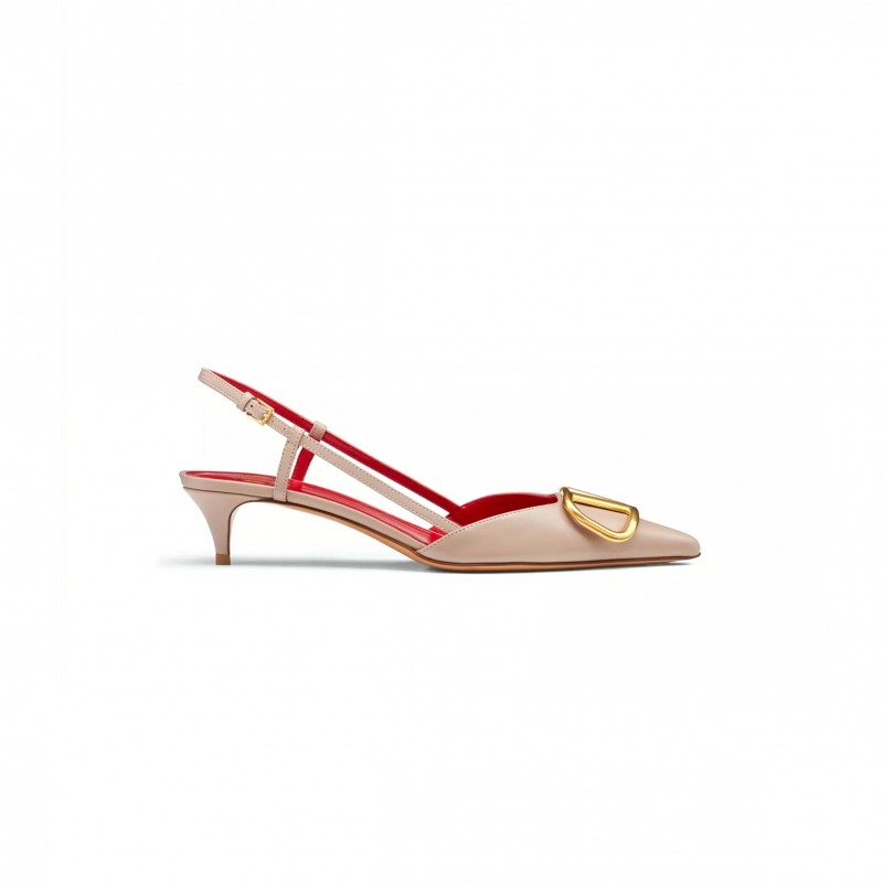 VALENTINO VLOGO SIGNATURE CALFSKIN SLINGBACK PUMP 40MM 1.6IN 5W2S0Q70DSH_P45 VALENTINO VLOGO SIGNATURE CALFSKIN SLINGBACK PUMP 40MM 1.6IN 5W2S0Q70DSH_P45