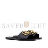 VALENTINO VLOGO SIGNATURE SLIDE SANDAL IN GRAINY COWHIDE WITH ACCESSORY 5W2S0M21HWS_0NO VALENTINO VLOGO SIGNATURE SLIDE SANDAL IN GRAINY COWHIDE WITH ACCESSORY 5W2S0M21HWS_0NO