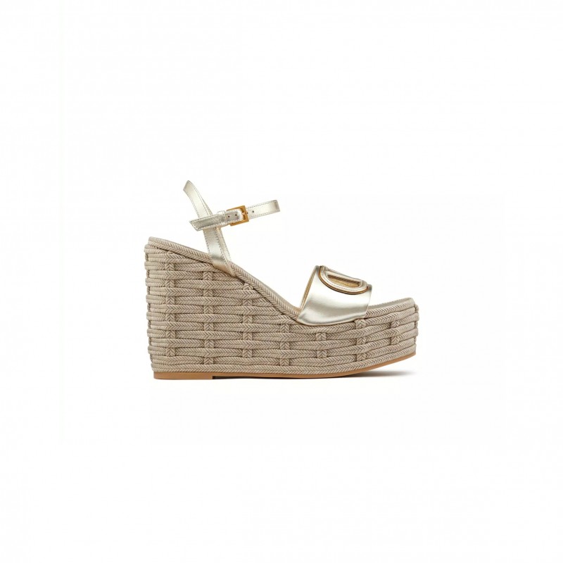 VALENTINO VLOGO CUT-OUT WEDGE SANDAL IN LAMINATED NAPPA LEATHER 110MM 4W2S0IJ6KPZ_YH4 VALENTINO VLOGO CUT-OUT WEDGE SANDAL IN LAMINATED NAPPA LEATHER 110MM 4W2S0IJ6KPZ_YH4