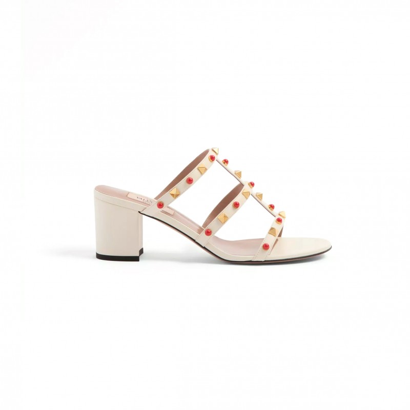 VALENTINO ROCKSTUD SLIDE SANDAL IN CALFSKIN WITH CABOCHON STONES 60MM 6W2S0C47MAX_D2K VALENTINO ROCKSTUD SLIDE SANDAL IN CALFSKIN WITH CABOCHON STONES 60MM 6W2S0C47MAX_D2K