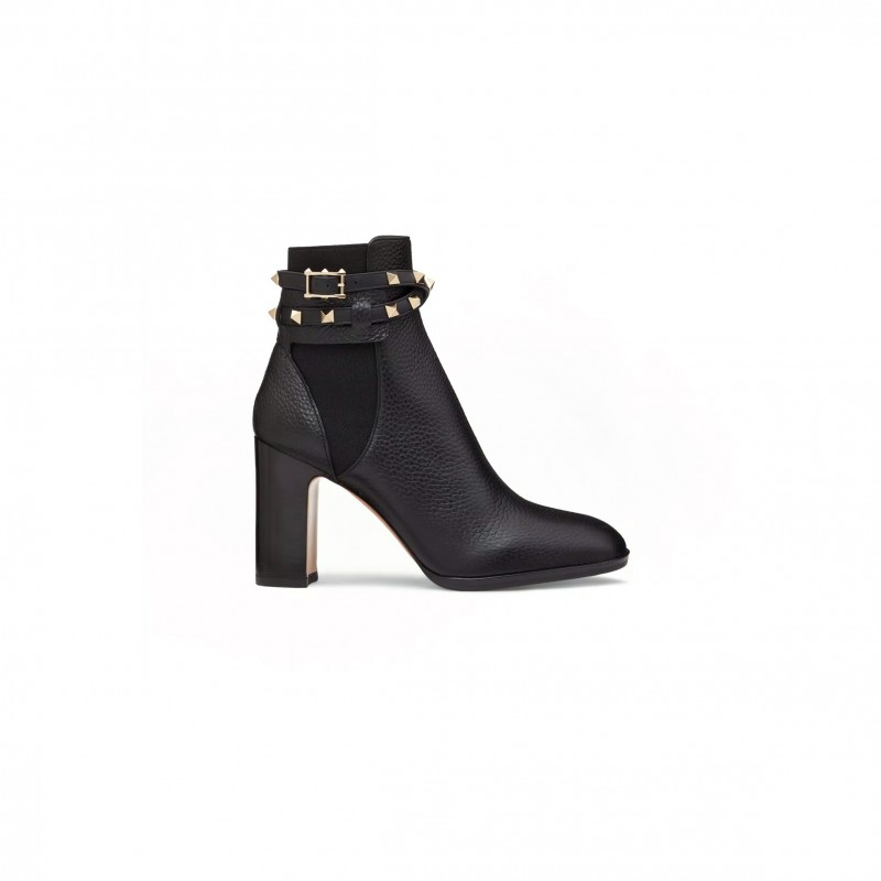 VALENTINO ROCKSTUD GRAINY CALFSKIN ANKLE BOOT 90 MM 3W2S0P62VCE_0NO VALENTINO ROCKSTUD GRAINY CALFSKIN ANKLE BOOT 90 MM 3W2S0P62VCE_0NO