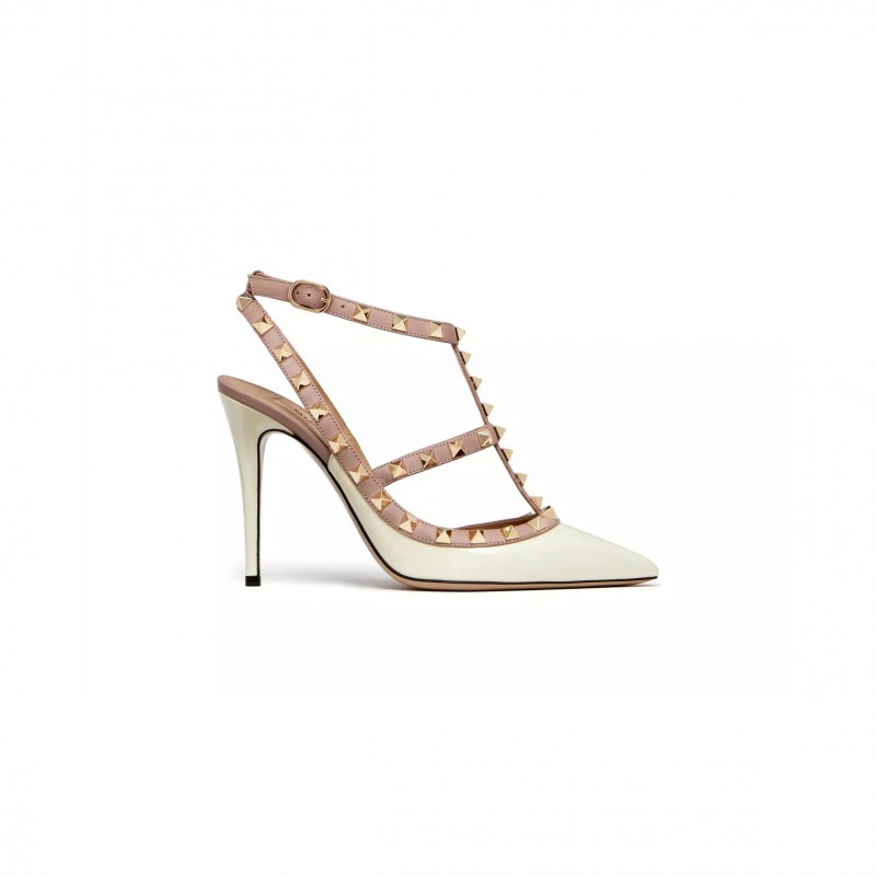 VALENTINO PATENT ROCKSTUD CAGED PUMP 100MM 5W2S0393VNW_L62 VALENTINO PATENT ROCKSTUD CAGED PUMP 100MM 5W2S0393VNW_L62