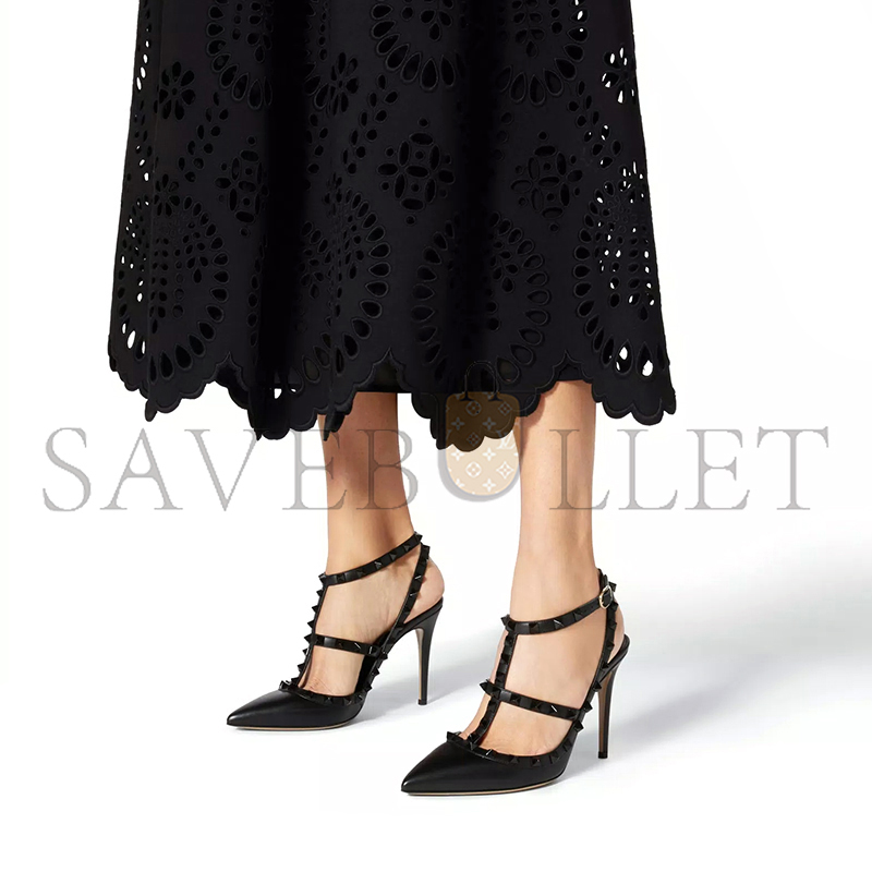 VALENTINO ROCKSTUD ANKLE STRAP PUMP WITH TONAL STUDS 100 MM 5W2S0393VB8_0NO VALENTINO ROCKSTUD ANKLE STRAP PUMP WITH TONAL STUDS 100 MM 5W2S0393VB8_0NO