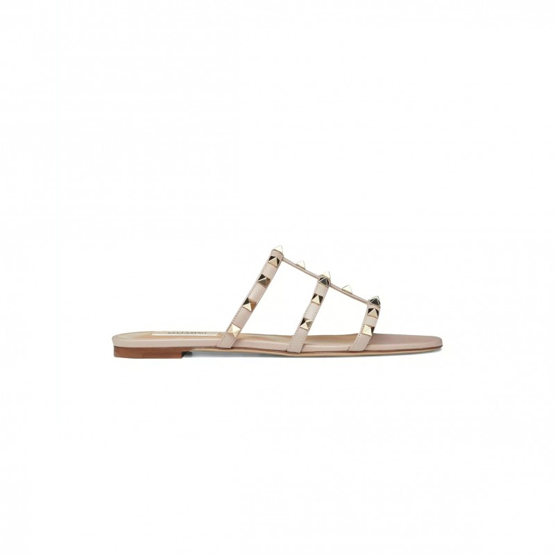 VALENTINO ROCKSTUD FLAT SLIDE SANDAL 5W2S0C49VOD_P45 VALENTINO ROCKSTUD FLAT SLIDE SANDAL 5W2S0C49VOD_P45