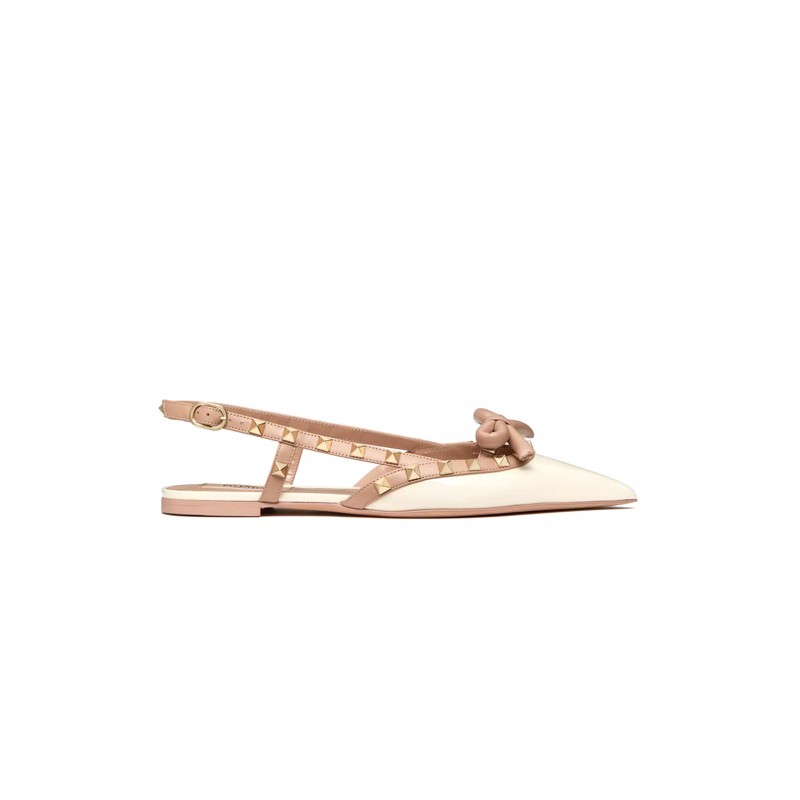 VALENTINO ROCKSTUD BOW SLINGBACK BALLERINAS IN PATENT LEATHER 5W2S0IQ2TZE_C34 VALENTINO ROCKSTUD BOW SLINGBACK BALLERINAS IN PATENT LEATHER 5W2S0IQ2TZE_C34