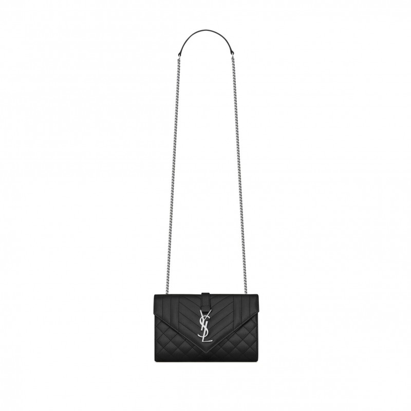YSL ENVELOPE SMALL IN QUILTED GRAIN DE POUDRE EMBOSSED LEATHER 600195BOW921000 (21*13*6cm) YSL ENVELOPE SMALL IN QUILTED GRAIN DE POUDRE EMBOSSED LEATHER 600195BOW921000 (21*13*6cm)