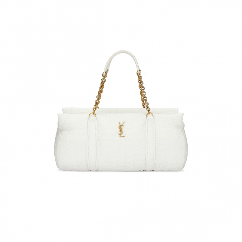 YSL GLORIA QUILTED TRAVEL BAG WHITE 757209FAC8J1916 (42*18*18cm)