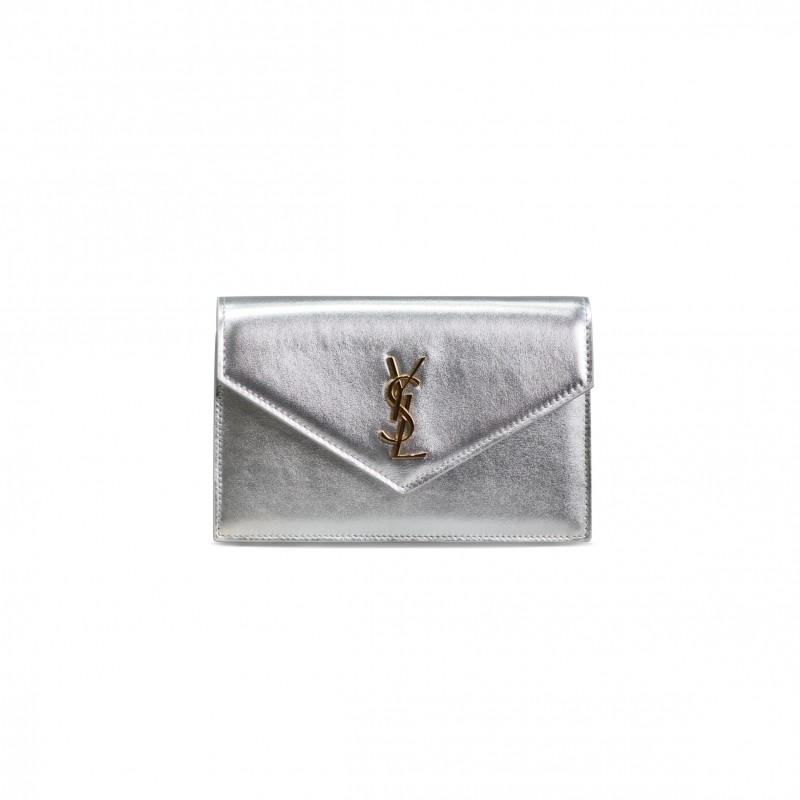 YSL CASSANDRE ENVELOPE CHAIN WALLET IN SILVER 393953121725 (19*12.5*3.5cm)