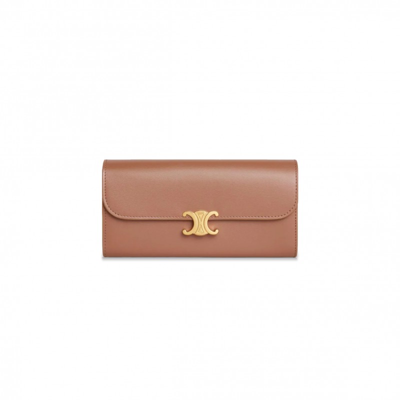 CELINE LARGE WALLET TRIOMPHE IN SHINY CALFSKIN 10E313DPV-18BU (19*10*3cm)