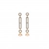 HERMÈS 18K ROSE GOLD DIAMOND PEARL PM CHANDRA DROP EARRINGS 