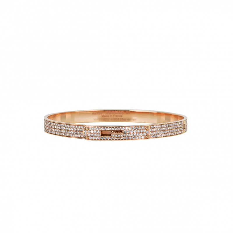 HERMÈS KELLY DIAMOND BRACELET MODEL IN 18K YELLOW GOLD WITH 