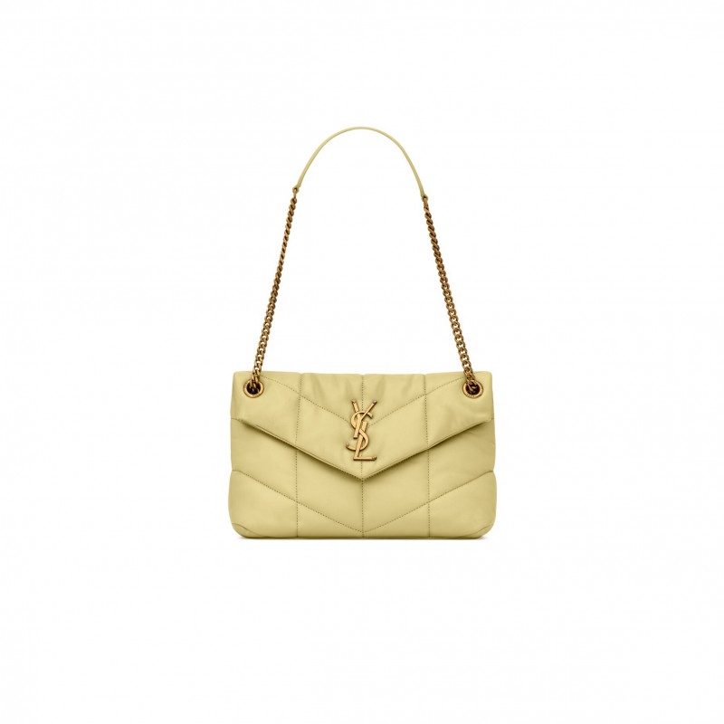 YSL PUFFER SMALL CHAIN BAG IN QUILTED LAMBSKIN 577475200489 (29*17*11cm)