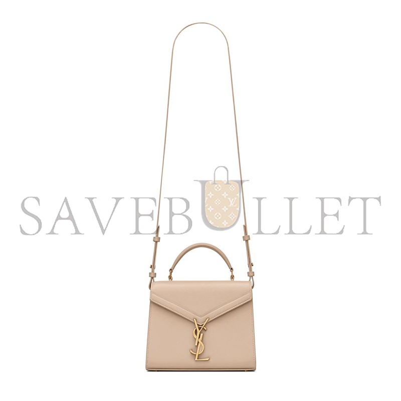 YSL CASSANDRA MINI TOP HANDLE BAG IN GRAIN DE POUDRE EMBOSSED LEATHER 623930BOW0W2721 (20*16*7.5cm)