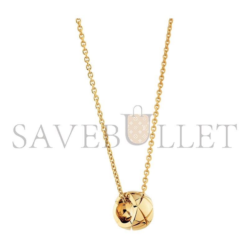 CHANEL COCO CRUSH NECKLACEQUILTED MOTIF, 18K YELLOW GOLD J12305