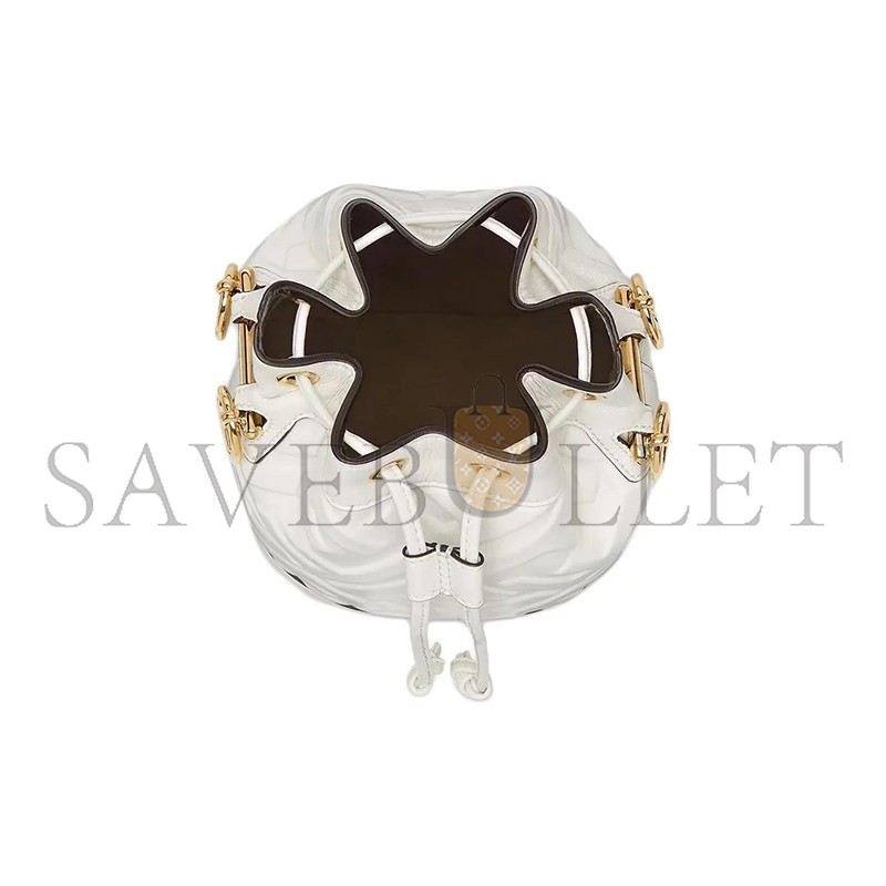 FENDI MON TRESOR WHITE LEATHER MINI BAG WITH FF MOTIF 8BS093ANWTF0QVL (18*14*12cm) FENDI MON TRESOR WHITE LEATHER MINI BAG WITH FF MOTIF 8BS093ANWTF0QVL (18*14*12cm)