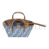 FENDI ROLL FF JACQUARD MINI TOTE BAG 8BS09ANWTF1NPY (18*14*12cm)