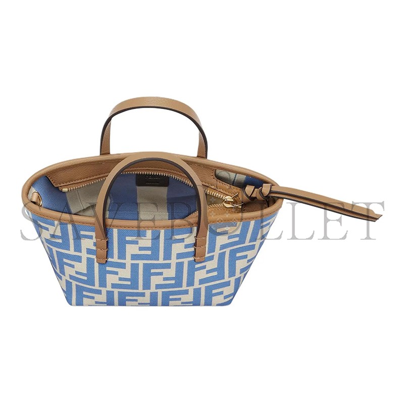 FENDI ROLL FF JACQUARD MINI TOTE BAG 8BS09ANWTF1NPY (18*14*12cm)