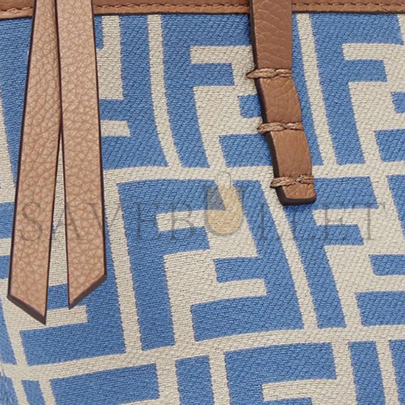FENDI ROLL FF JACQUARD MINI TOTE BAG 8BS09ANWTF1NPY (18*14*12cm)