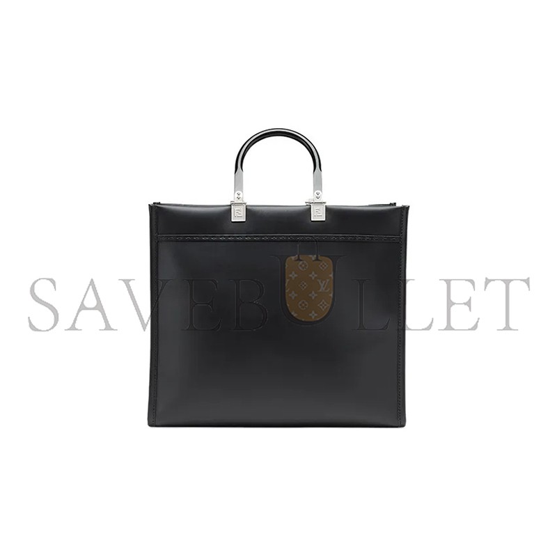 FENDI SUNSHINE MEDIUM BLACK LEATHER TOTE BAG 8BH386ABVLF1DG7 (35*31*17cm)