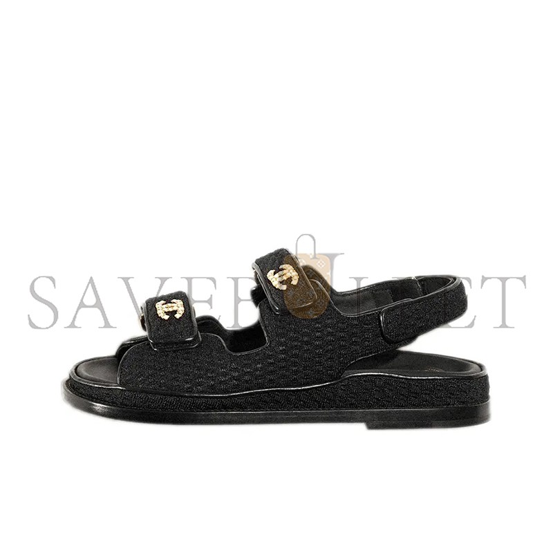 CHANEL SANDALS KNITWEAR BLACK G35927 X56555 94305